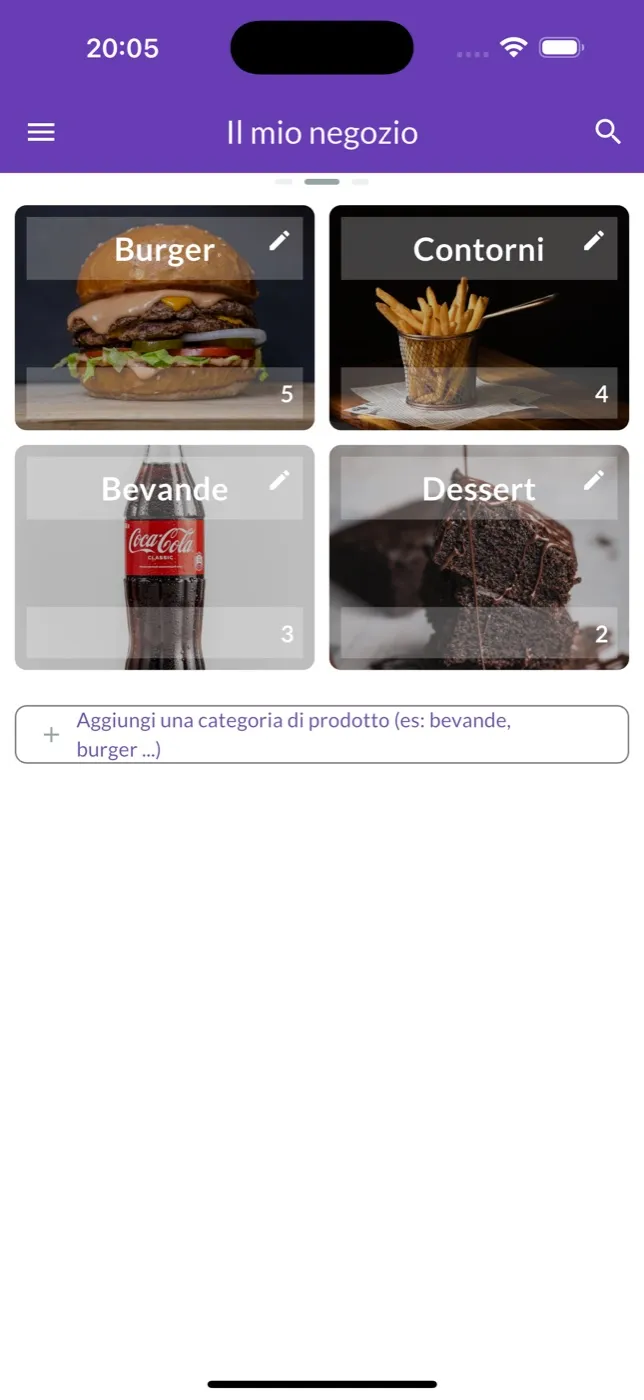 Le categorie di prodotti nell’app su iPhone