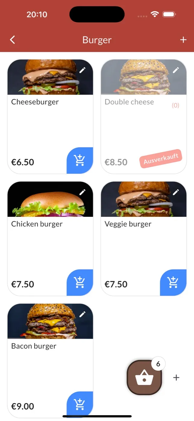 Die Produkte einer Kategorie in der App auf dem iPhone